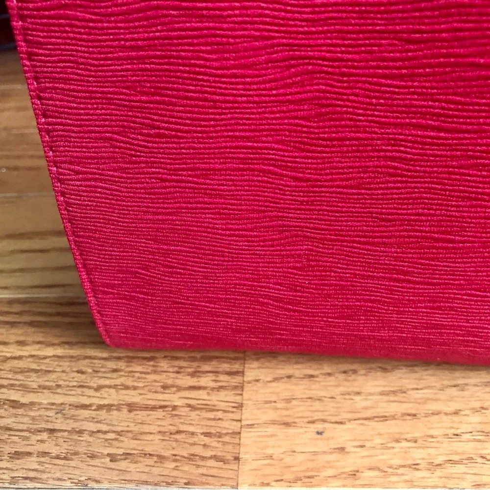Giorgio Armani Engine Red Textured Recycled Plastic Zip Cosmetic Pouch NWT